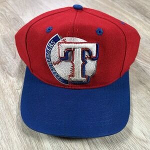 VTG Texas Rangers Hat Snapback MLB Baseball The Game Wool Red Blue Cap
